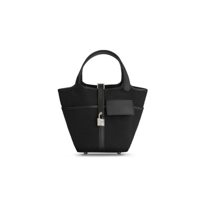 HERMES PICOTIN LOCK 18 GARGO GOELAND SWIFT SILVER HARDWARE H083189CKAA  (18*18*13cm)